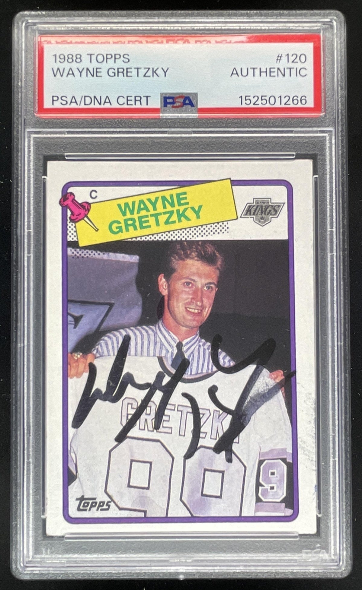 1988-89 Topps #120 Wayne Gretzky PSA AUTH Auto Autograph