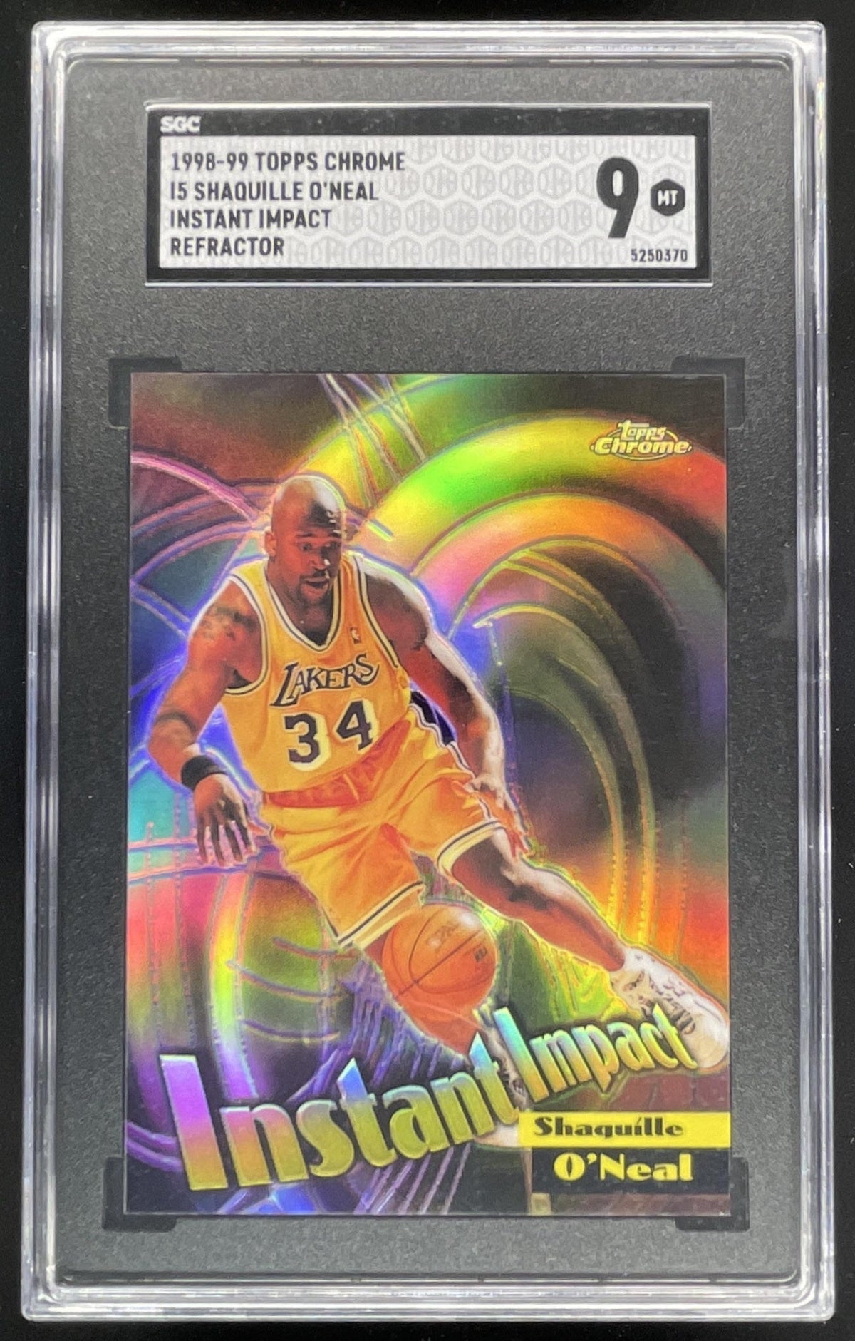 1998-99 Topps Chrome Instant Impact Refractor #I5 Shaquille O'Neal SGC 9