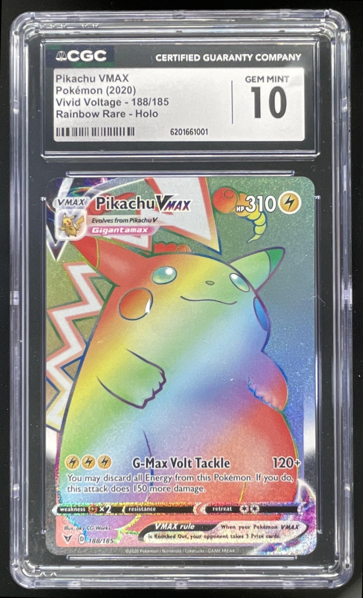 2020 Pokemon Sword & Shield Vivid Voltage #188/185 Pikachu VMAX CGC 10