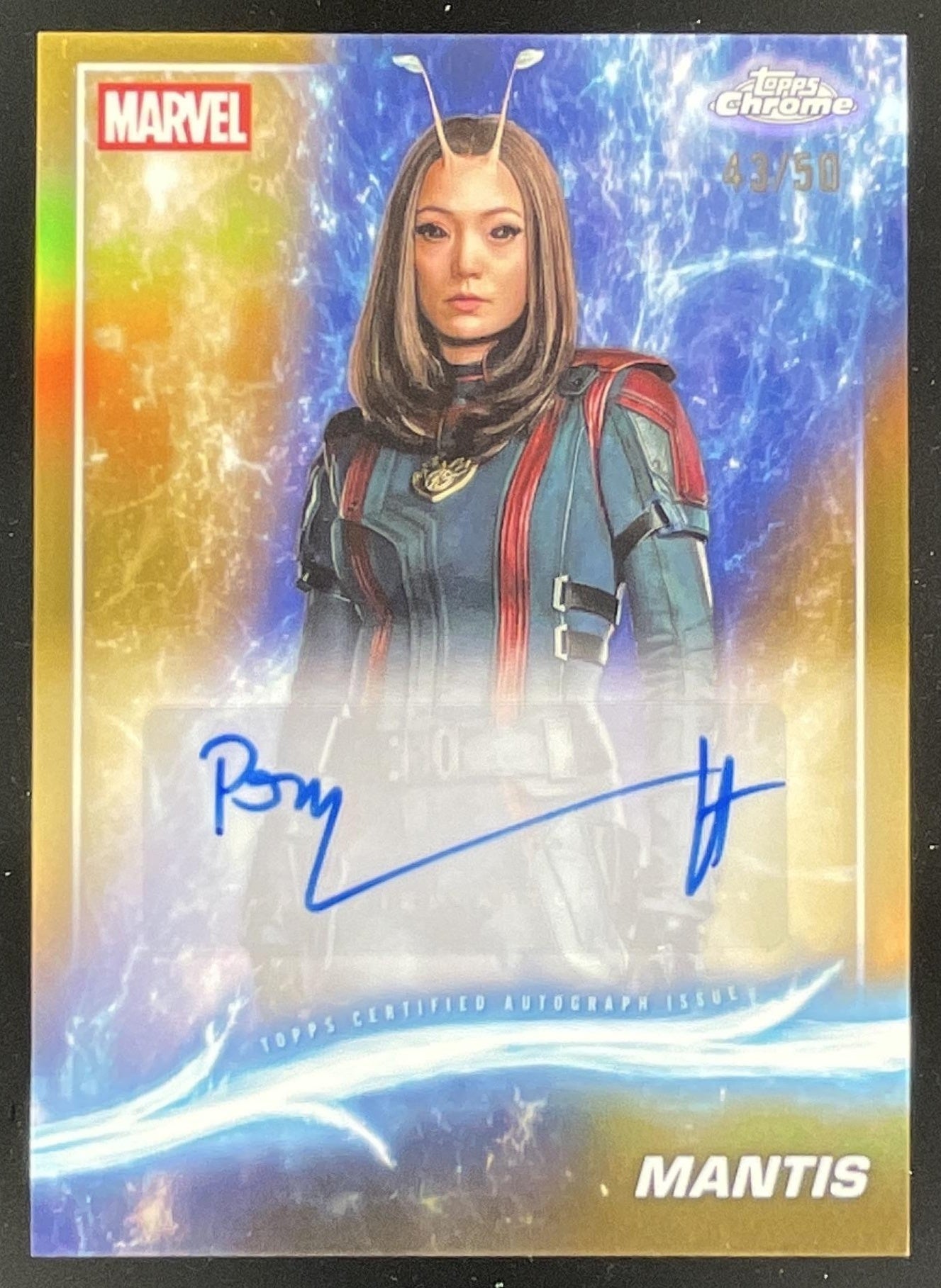 2025 Topps Chrome Marvel Studios Gold #AA-PK Pom Klementieff as Mantis Auto /50