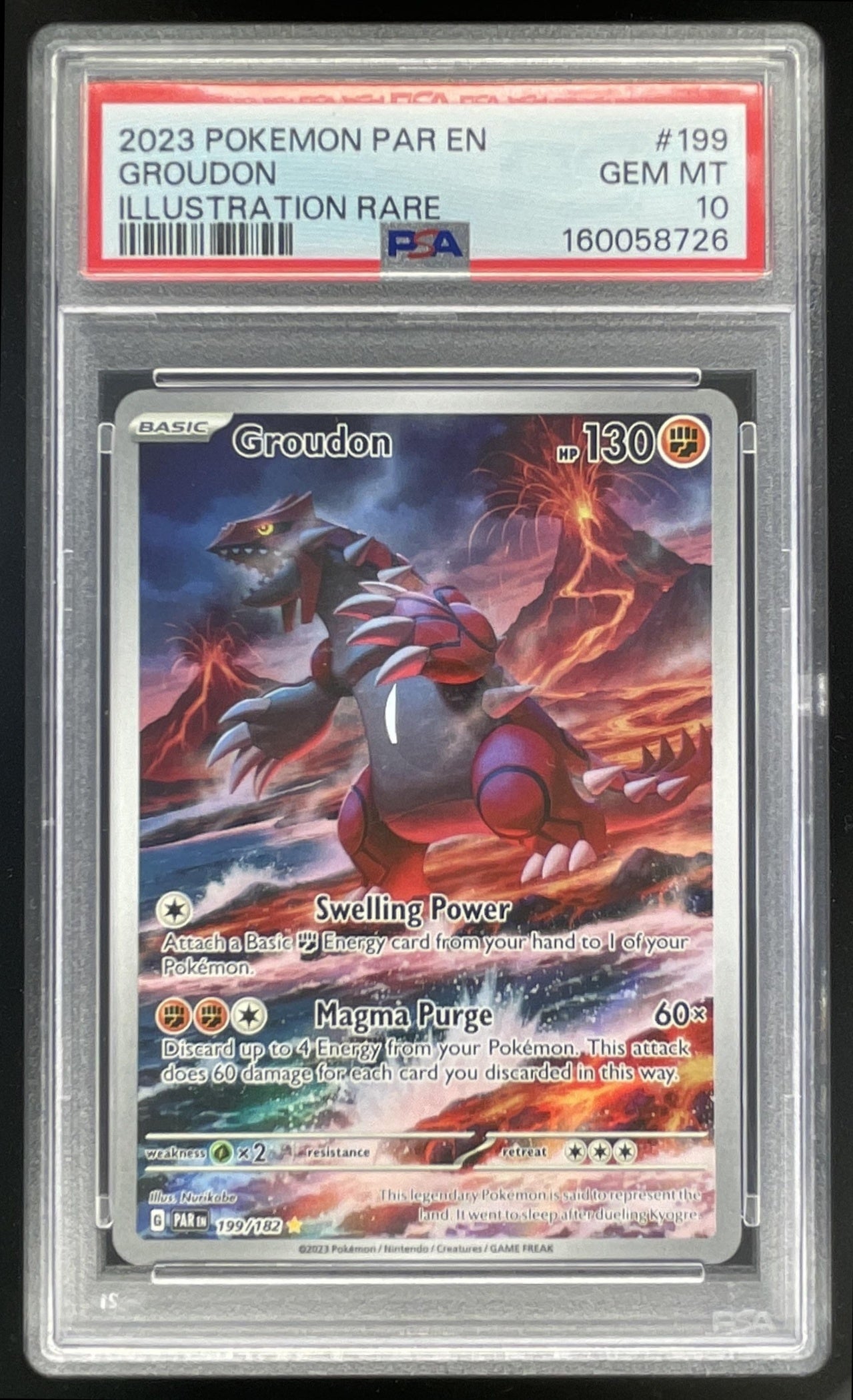 2023 Pokemon SV Paradox Rift #199/182 Groudon PSA 10