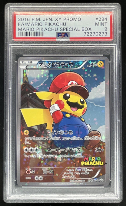 2016 Pokemon Japanese XY Special Box Promo #294 Mario Pikachu PSA 9