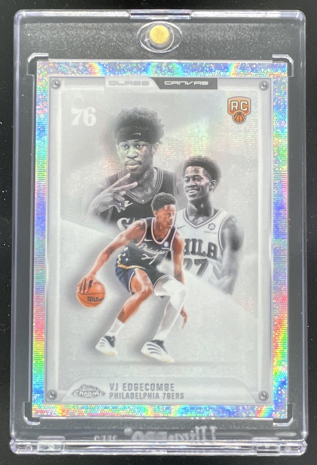 2025-26 Topps Chrome Update Glass Canvas #GC-22 VJ Edgecombe RC SSP