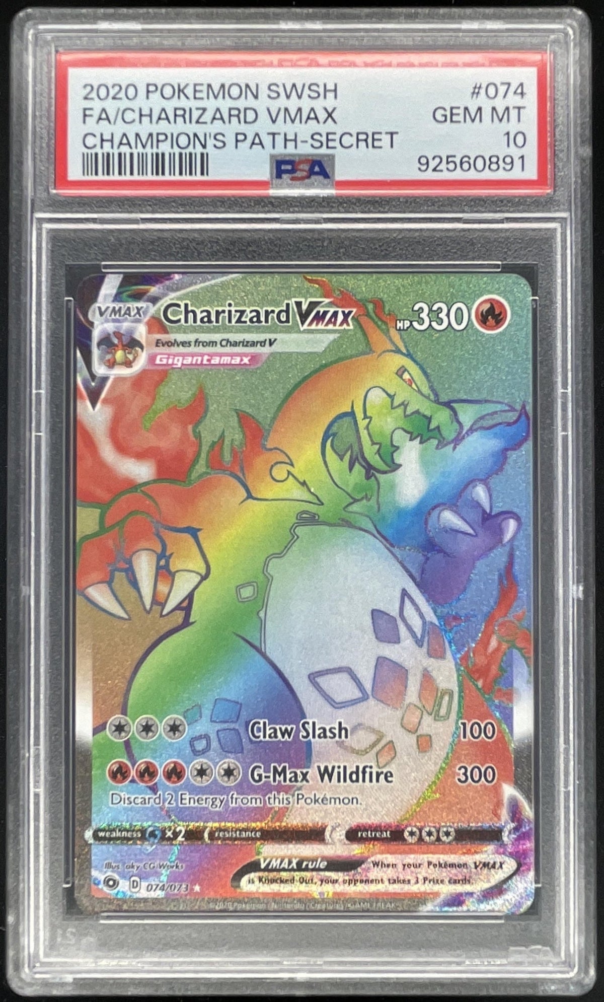 2020 Pokemon Sword & Shield Champion's Path #074/073 Charizard VM PSA 10
