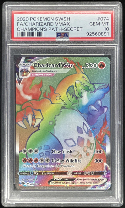 2020 Pokemon Sword & Shield Champion's Path #074/073 Charizard VM PSA 10