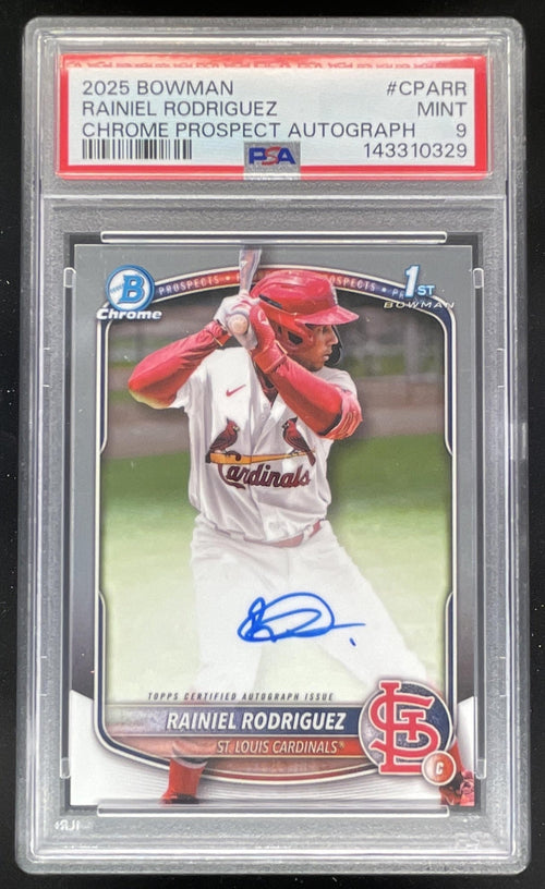 2025 Bowman Chrome Prospect Autograph #CPA-RR Rainiel Rodriguez RC Auto PSA 9