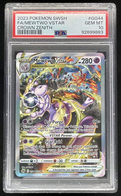 2023 Pokemon Crown Zenith Galarian Gallery #GG44/GG70 Mewtwo VSTAR PSA 10