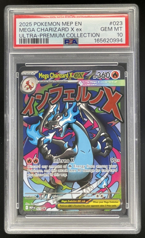 2025 Pokemon MEP Black Star Promos #023 Mega Charizard X ex PSA 10