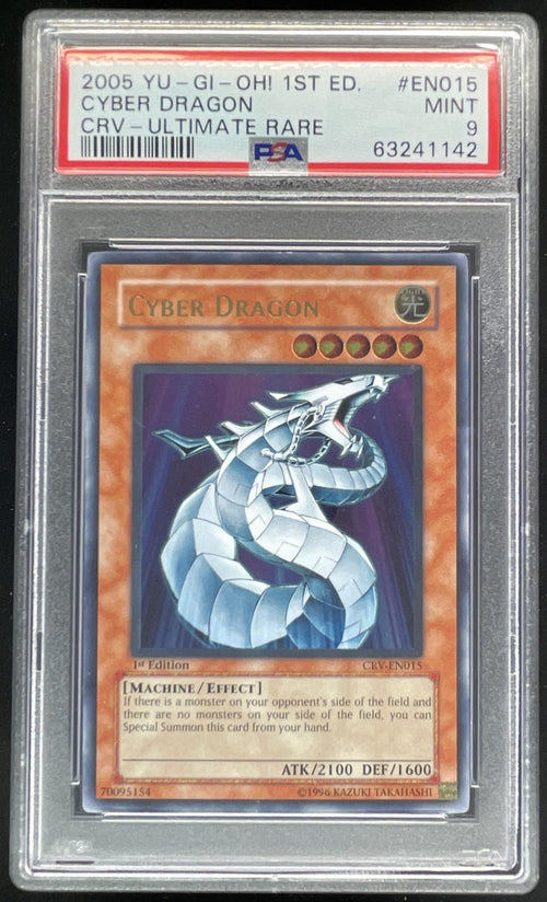 2005 Yu-Gi-Oh! 1st Edition CRV Ultimate Rare #EN015 Cyber Dragon PSA 9