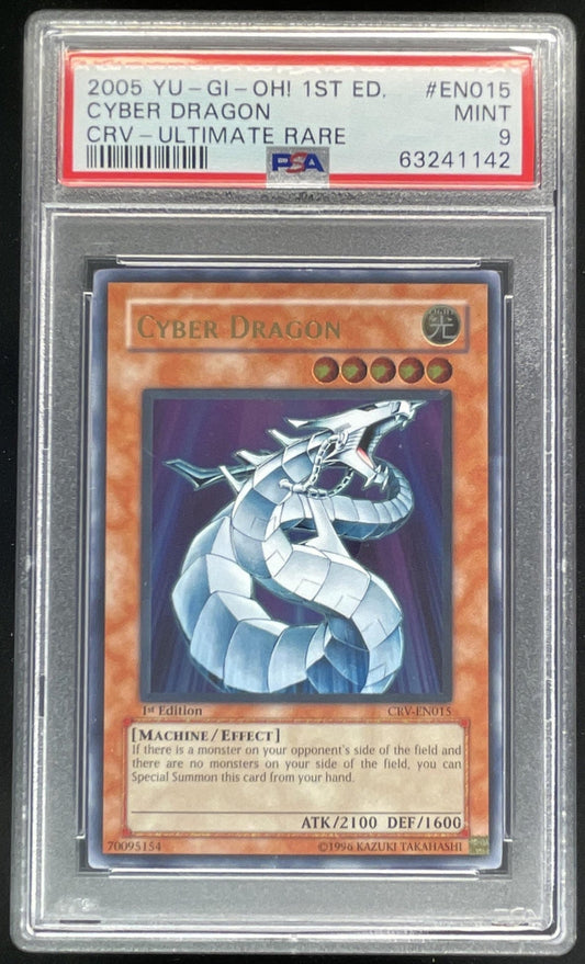 2005 Yu-Gi-Oh! 1st Edition CRV Ultimate Rare #EN015 Cyber Dragon PSA 9