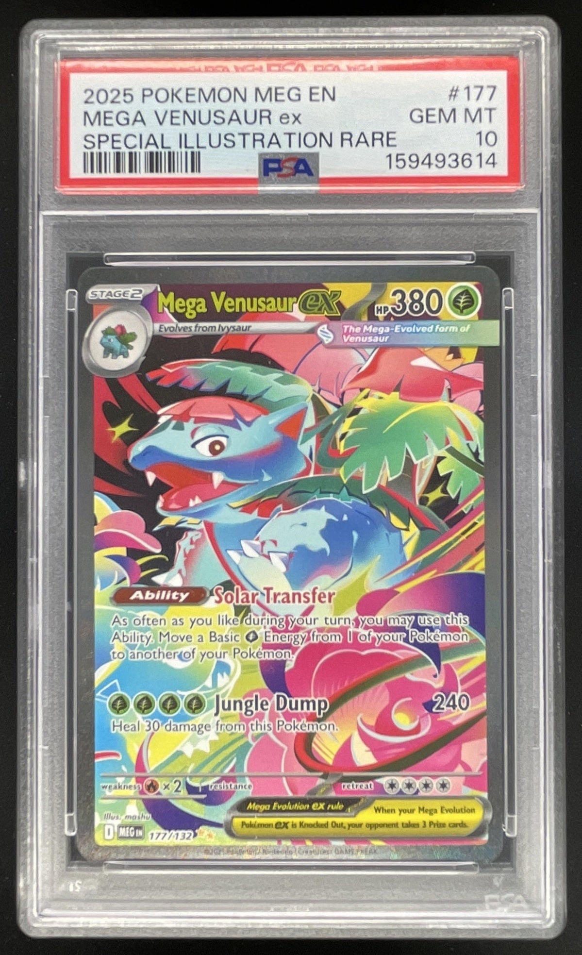2025 Pokemon Mega Evolution #177 Mega Venusaur ex Special Illustration PSA 10