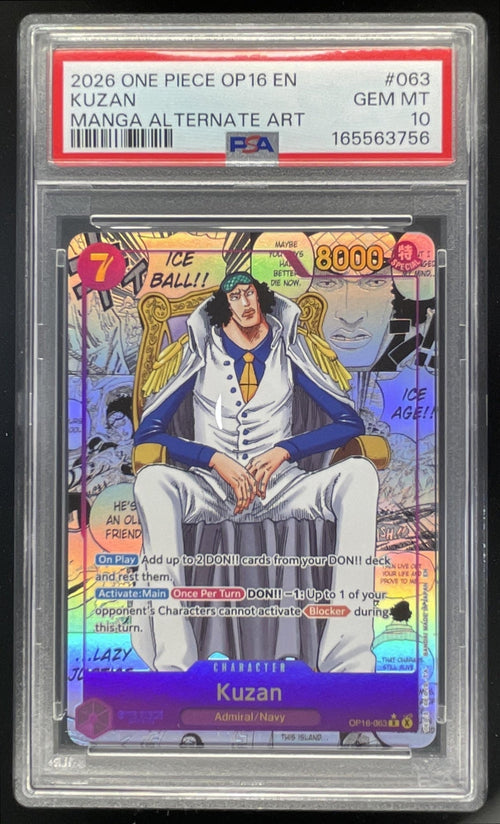 2026 One Piece The Time of Battle Manga Art #OP16-063 Kuzan SSP PSA 10