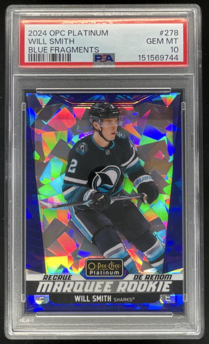 2024 O-Pee-Chee Platinum Blue Fragments #278 Will Smith RC Marquee /125 PSA 10