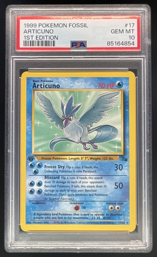 1999 Pokemon Fossil 1st Edition #17/62 Articuno PSA 10