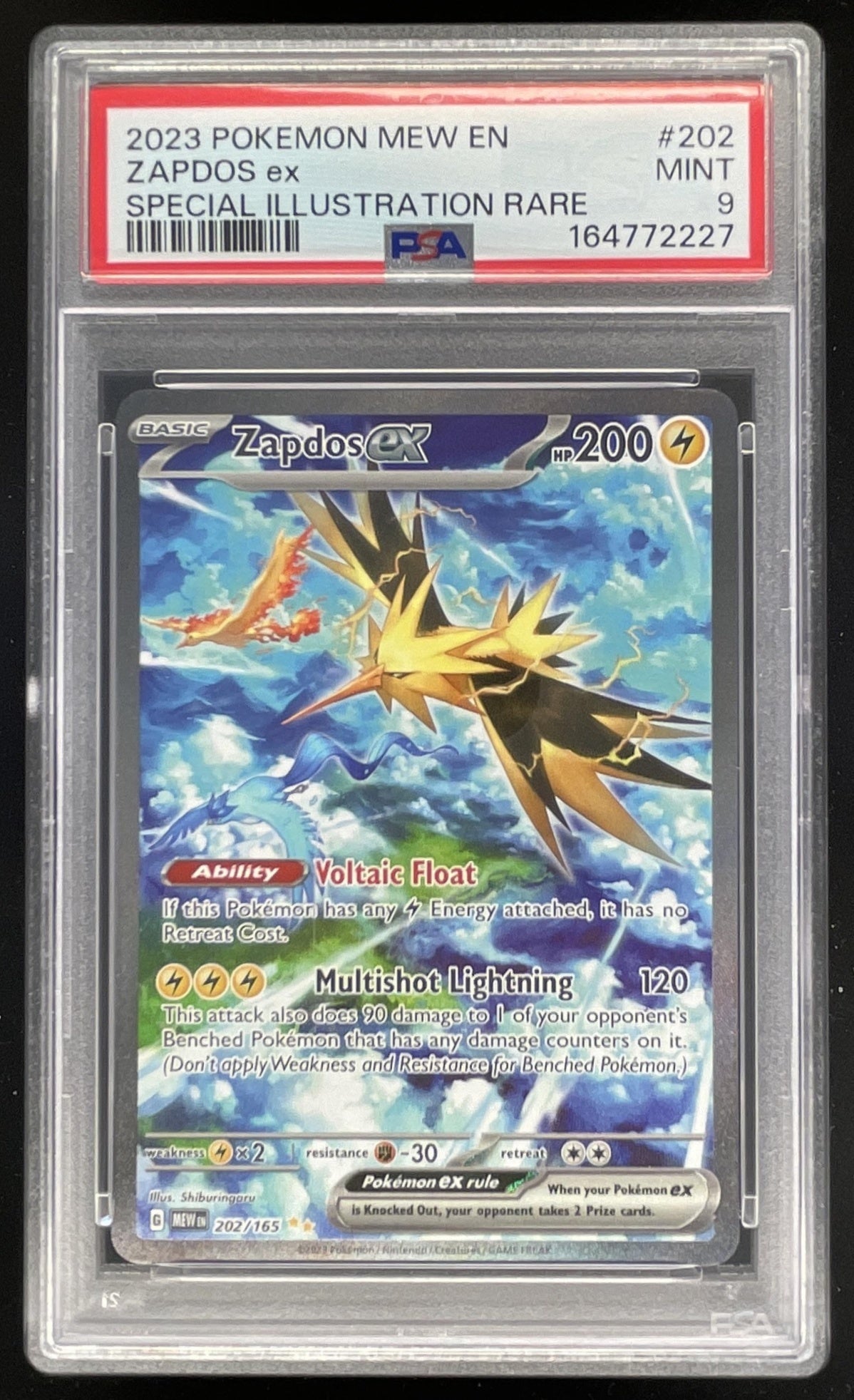 2023 Pokemon SV 151 #202/165 Zapdos ex Special Illustration Rare PSA 9