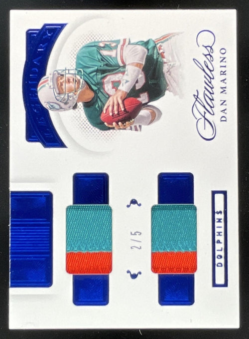 2021 Panini Flawless Legendary Materials Sapphire #LM20 Dan Marino /5