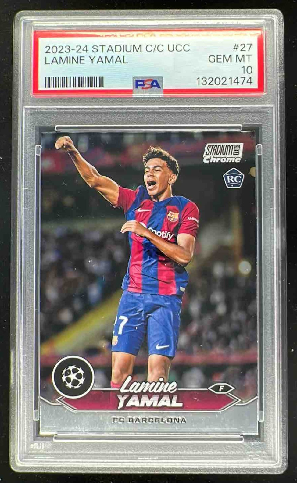 2023-24 Stadium Club Chrome UCC #27 Lamine Yamal RC Rookie PSA 10