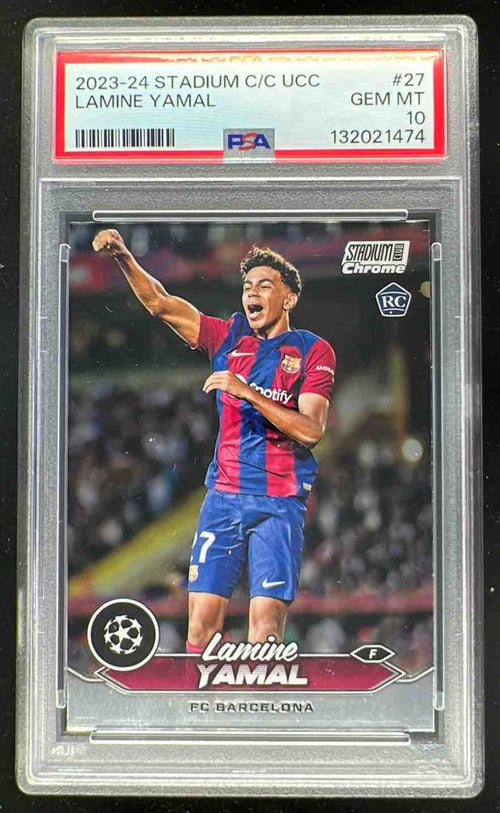 2023-24 Stadium Club Chrome UCC #27 Lamine Yamal RC Rookie PSA 10