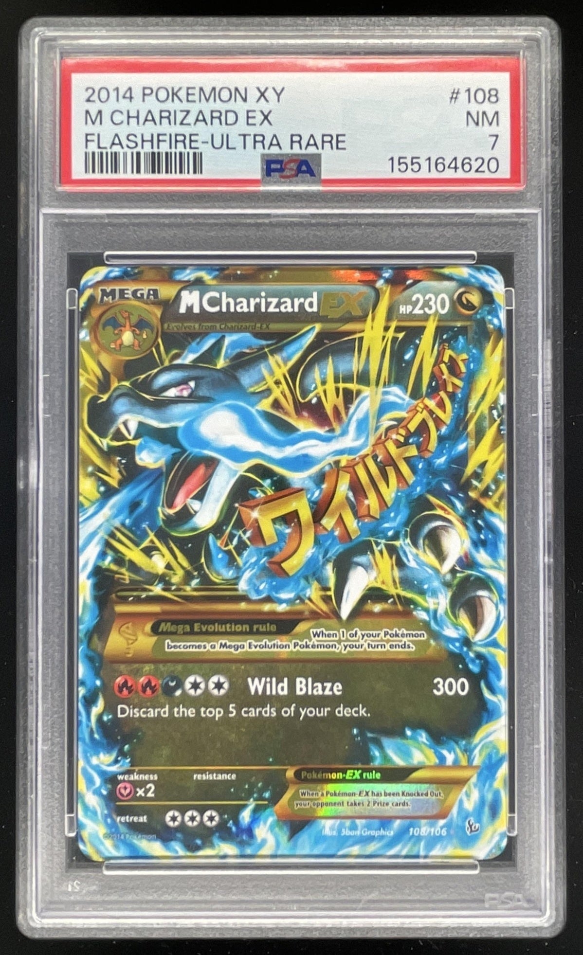 2014 Pokemon XY Flashfire #108 Mega Charizard PSA 7