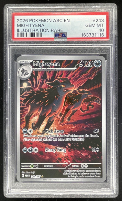 2026 Pokemon Ascended Heroes #243/217 Mightyena Illustration Rare PSA 10
