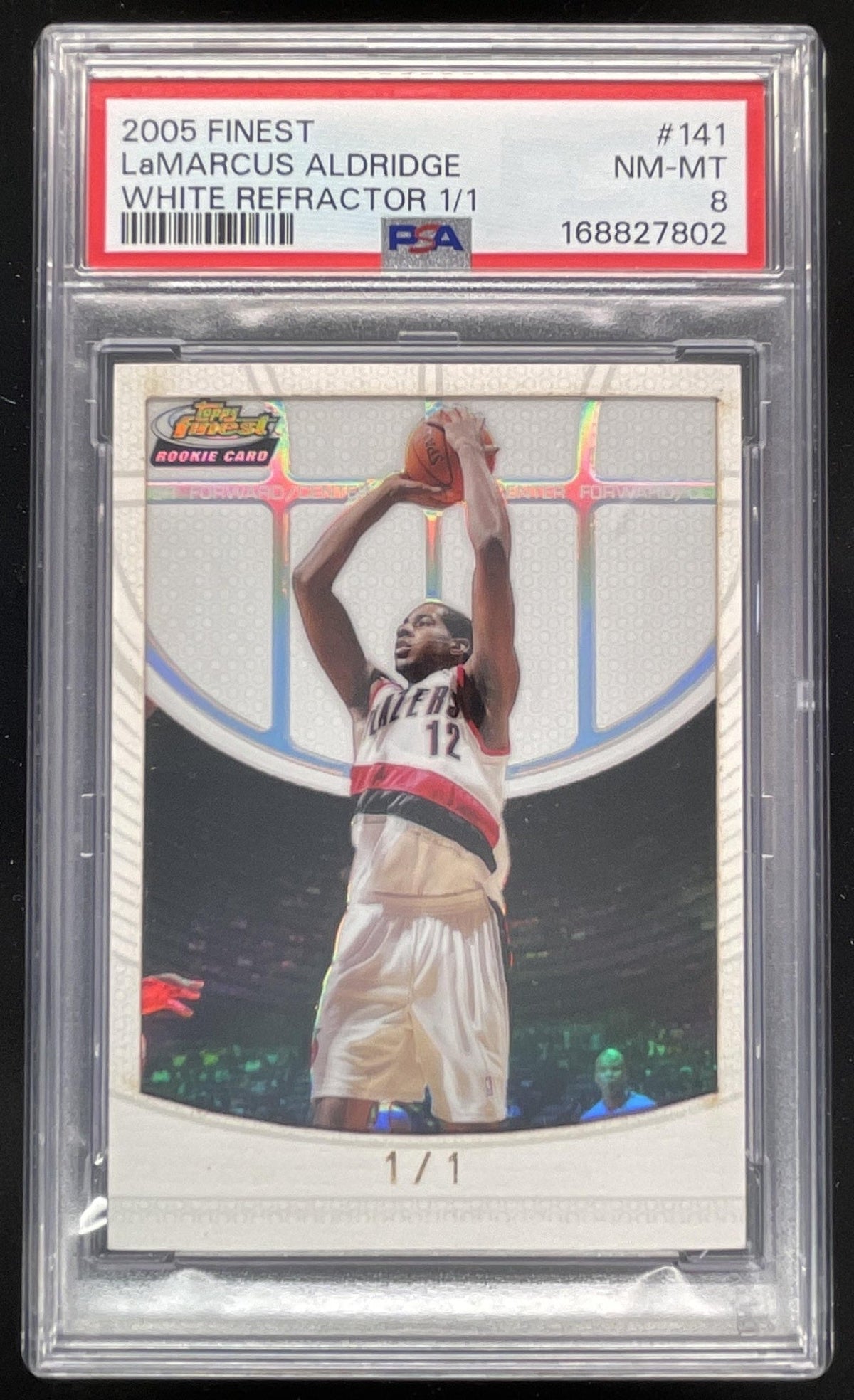 2005-06 Topps Finest Superfractors White #141 LaMarcus Aldridge 1/1 PSA 8