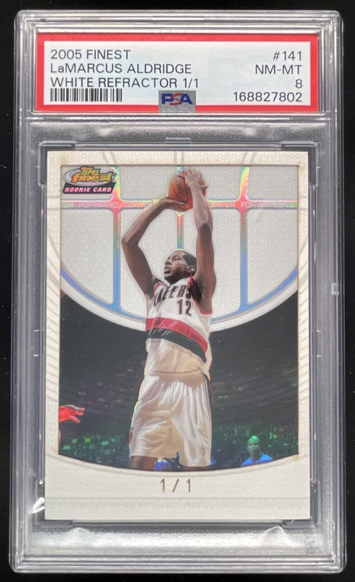 2005-06 Topps Finest Superfractors White #141 LaMarcus Aldridge 1/1 PSA 8