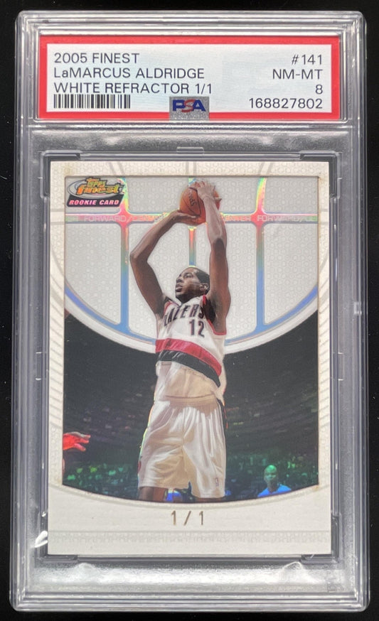 2005-06 Topps Finest Superfractors White #141 LaMarcus Aldridge 1/1 PSA 8