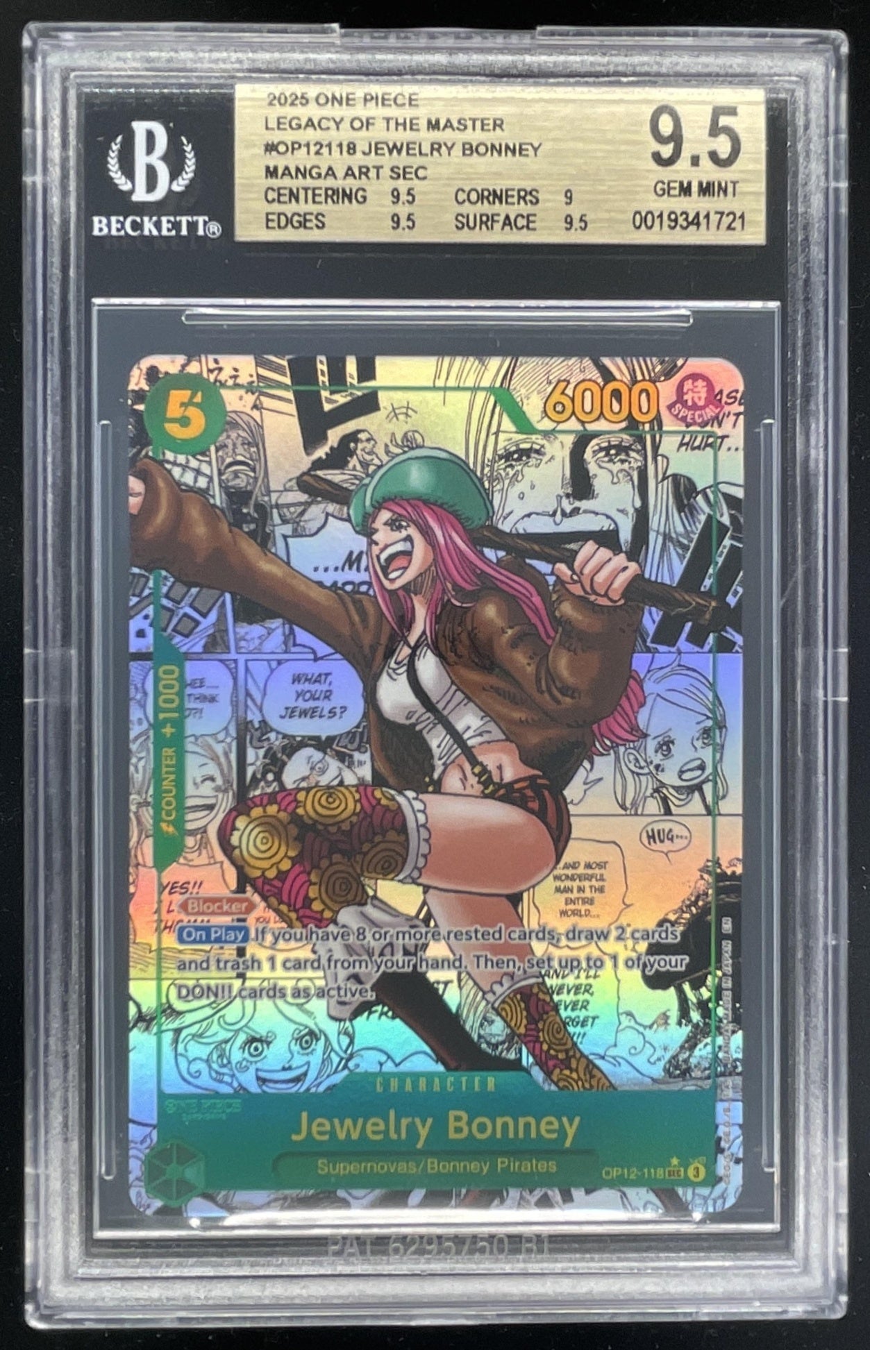 2025 One Piece #OP12118 Jewelry Bonney Manga Art BGS 9.5