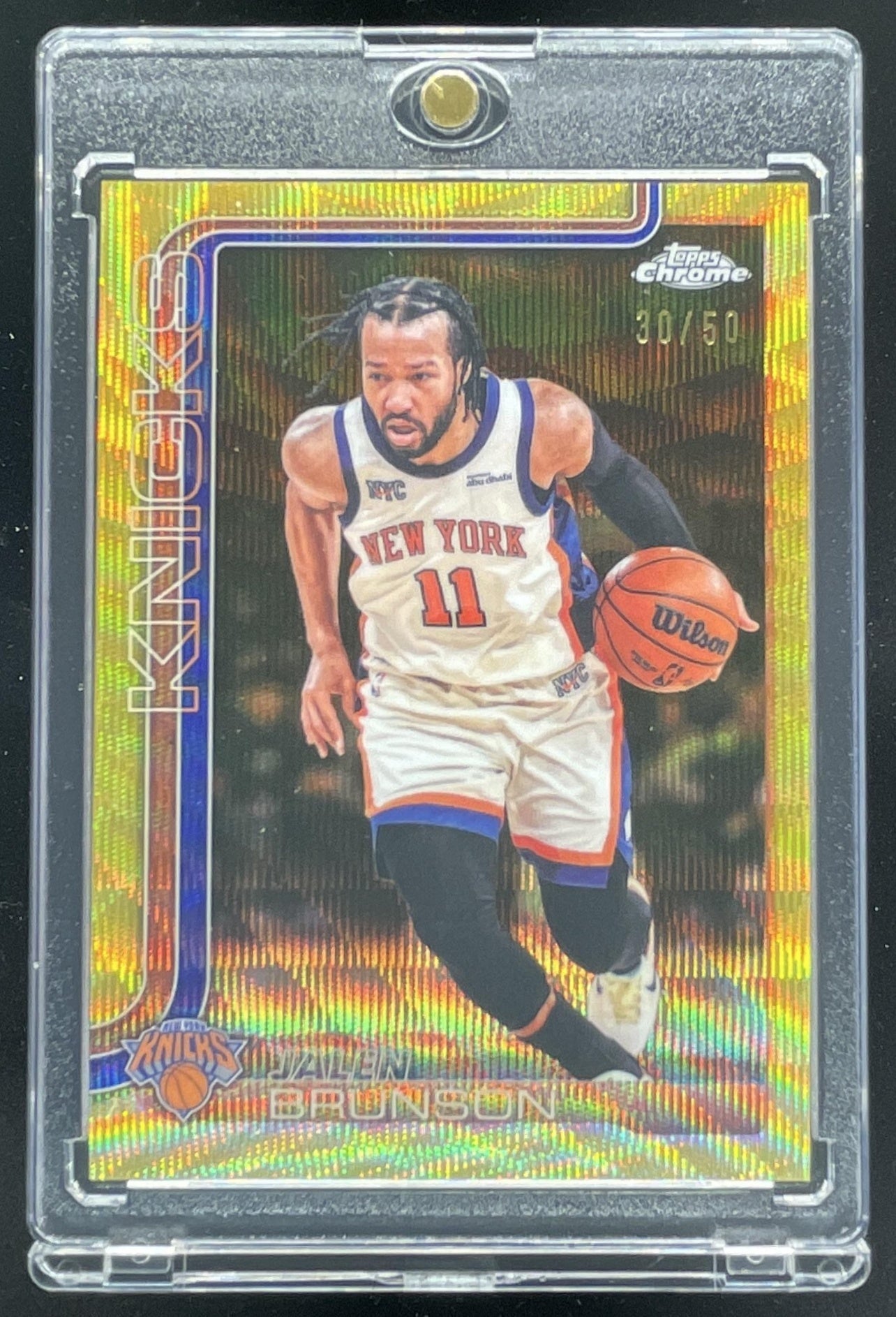 2025-26 Topps Chrome Update Gold Wave Refractor #20 Jalen Brunson /50