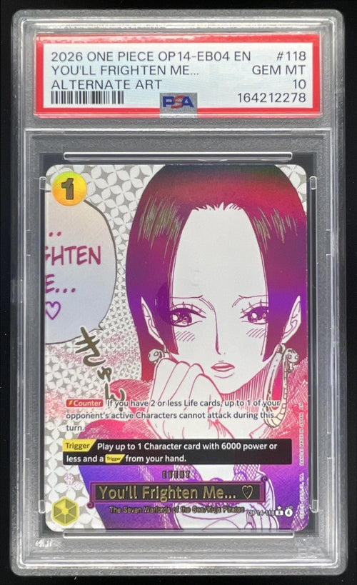 2026 One Piece You'll Frighten Me... #OP14-118 Boa Hancock PSA 10