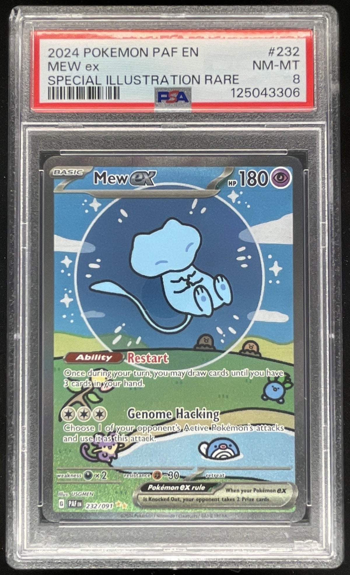2024 Pokemon Paldean Fates #232/091 Mew ex PSA 8