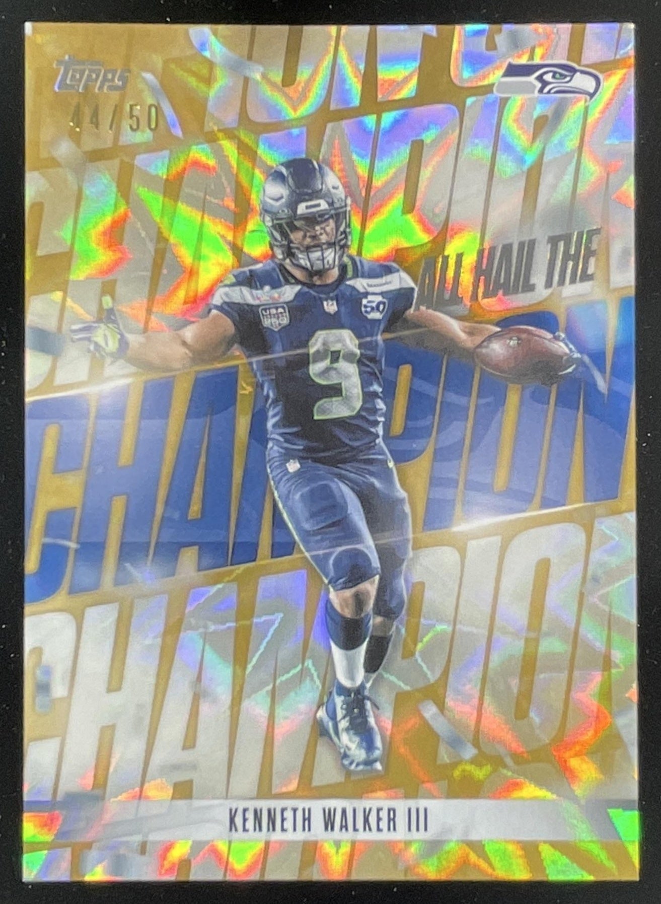 2026 Topps All Hail The Champ Gold Foil #AHC-8 Kenneth Walker III /50
