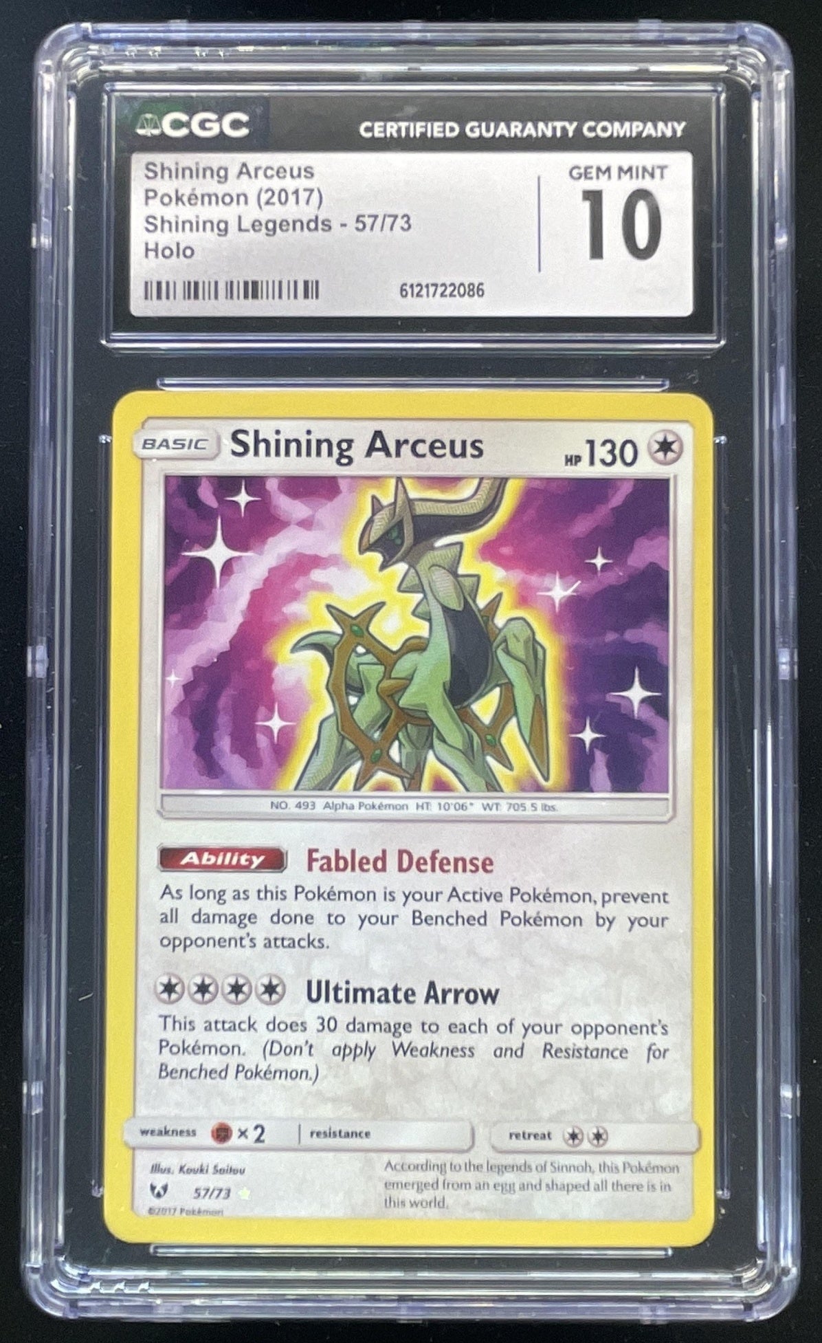 2017 Pokemon Shining Legends holo #57/73 Shining Arceus CGC 10