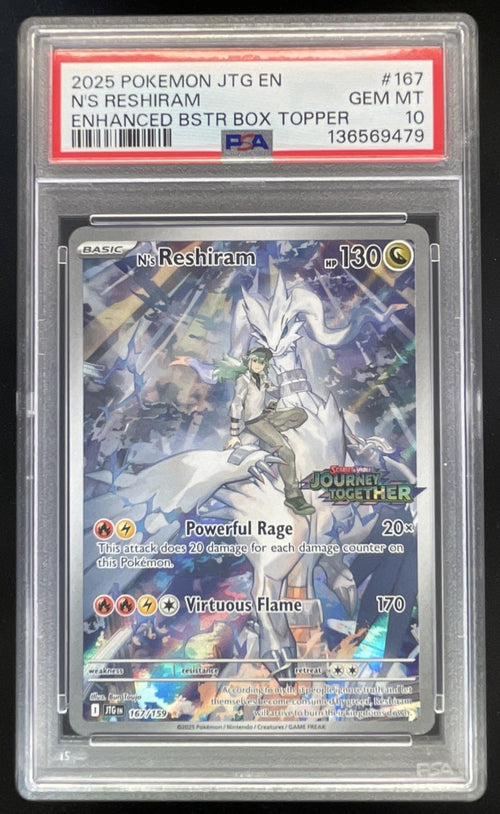 2025 Pokemon Journey Together Promo Cards #167/159 N's Reshiram PSA 10