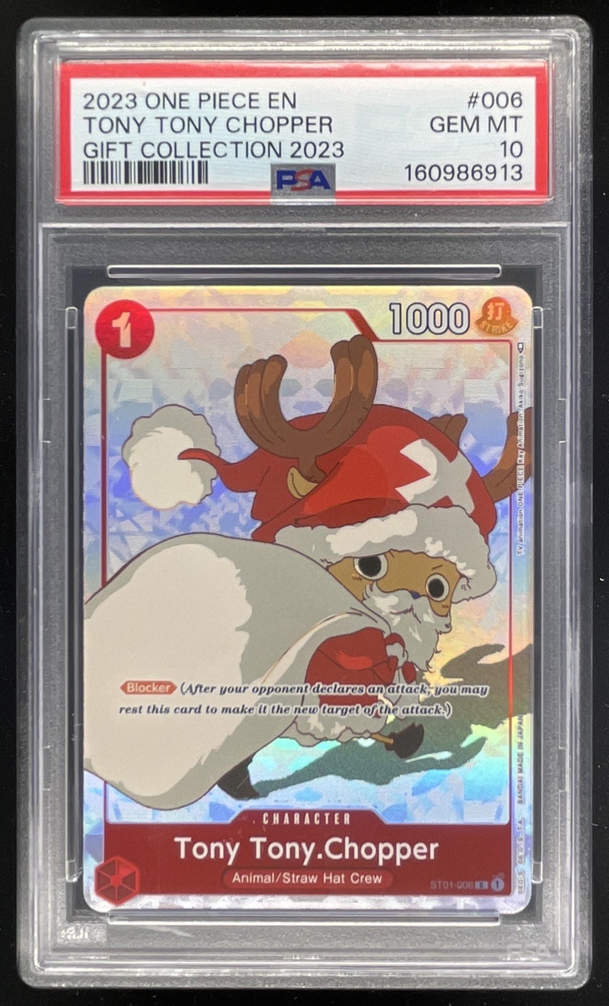 2023 One Piece EN Gift Collection #ST01-006 Tony Tony Chopper PSA 10