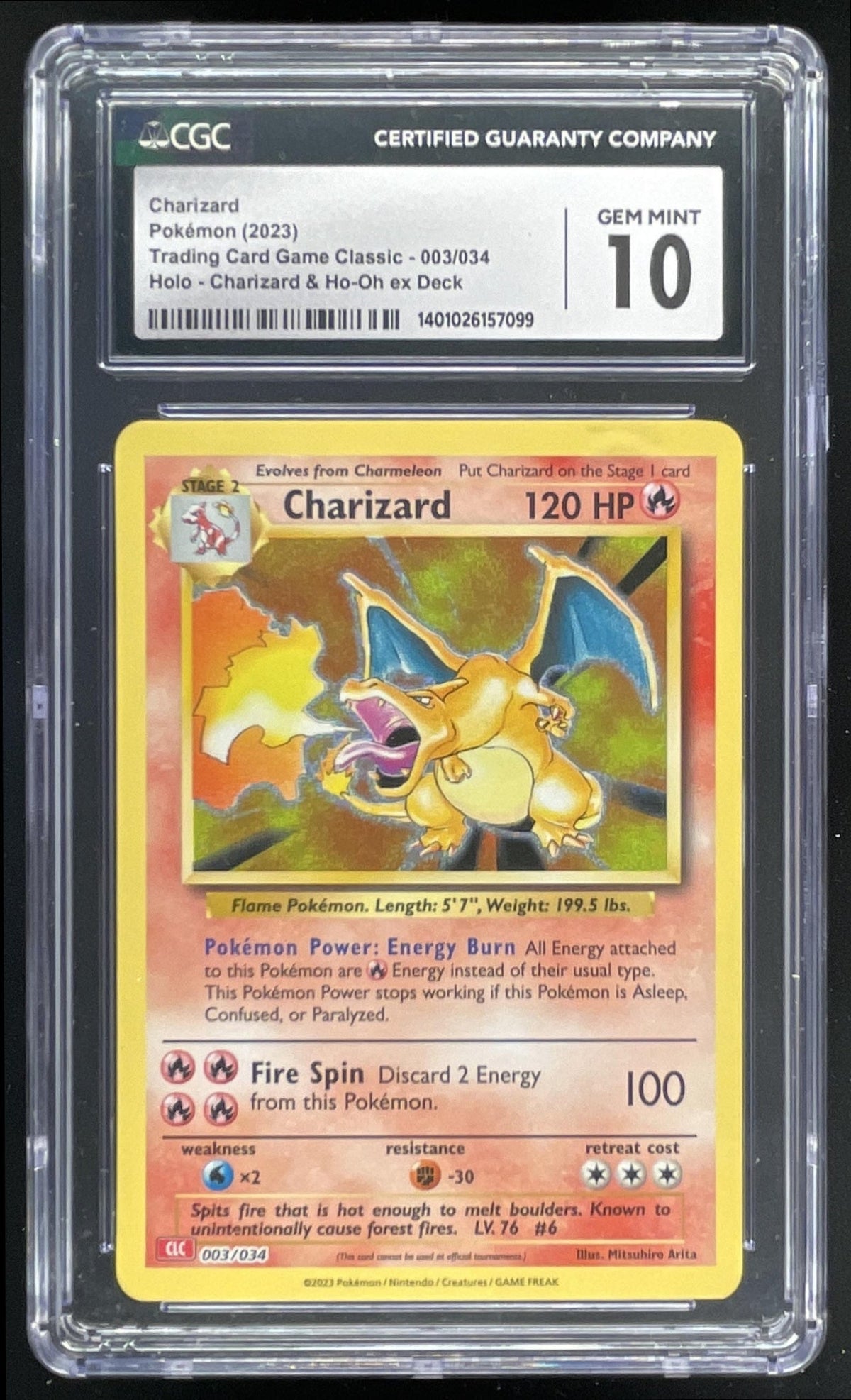 2023 Pokemon Classic Collection Charizard & Ho Oh #003/034 Charizard CGC 10