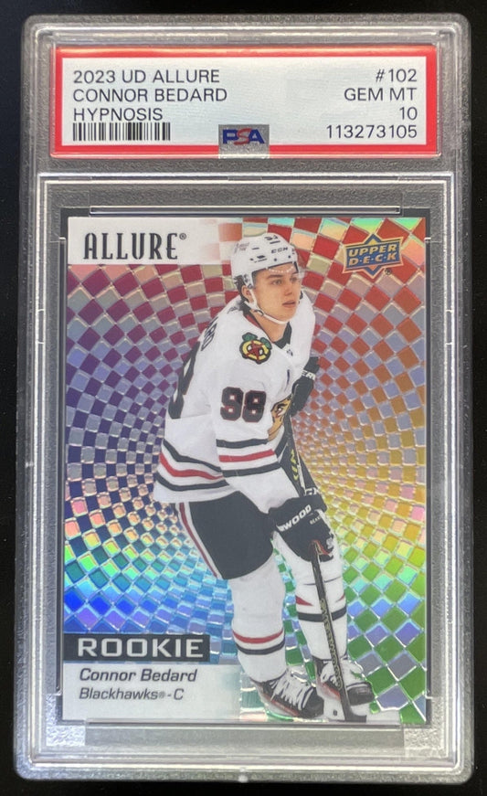 2023-24 Upper Deck Allure Hypnosis #102 Connor Bedard RC PSA 10