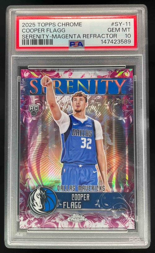 2025 Topps Chrome Serenity Magenta Refractor #SY-11 Cooper Flagg RC /399 PSA 10
