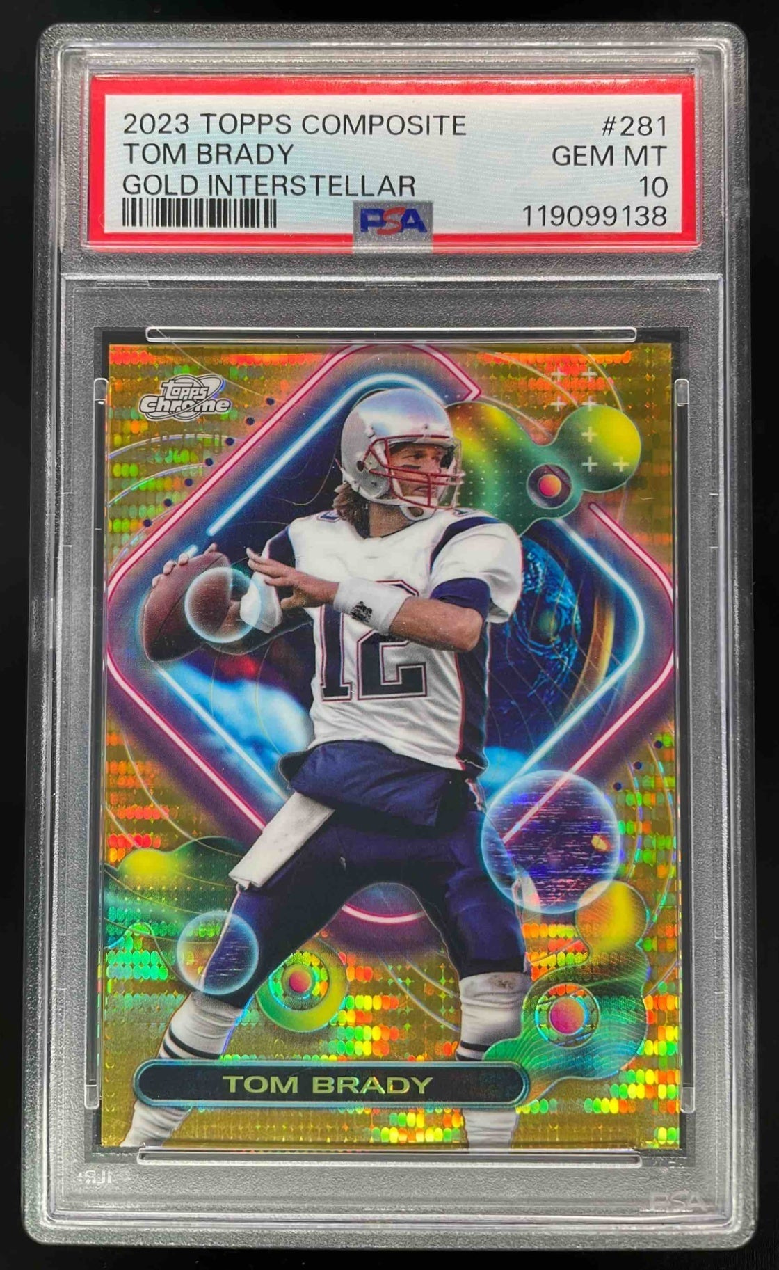 2023 Topps Composite Cosmic Chrome Gold Intersteller #281 Tom Brady /50 PSA 10