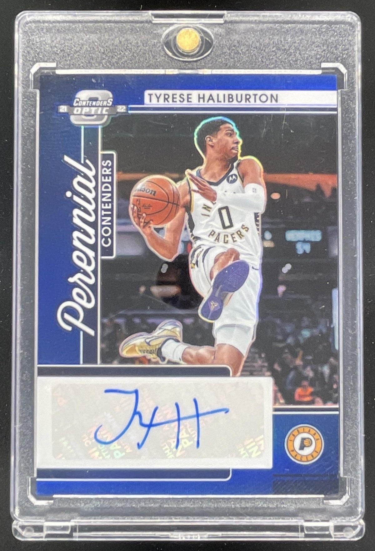 2021-22 Contenders Optic Perennial Contenders Blue Tyrese Haliburton Auto /49