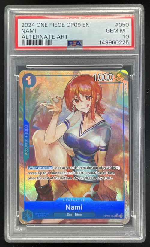 2024 One Piece Emperors in the New World Rare #050 Nami Alternative Art PSA 10