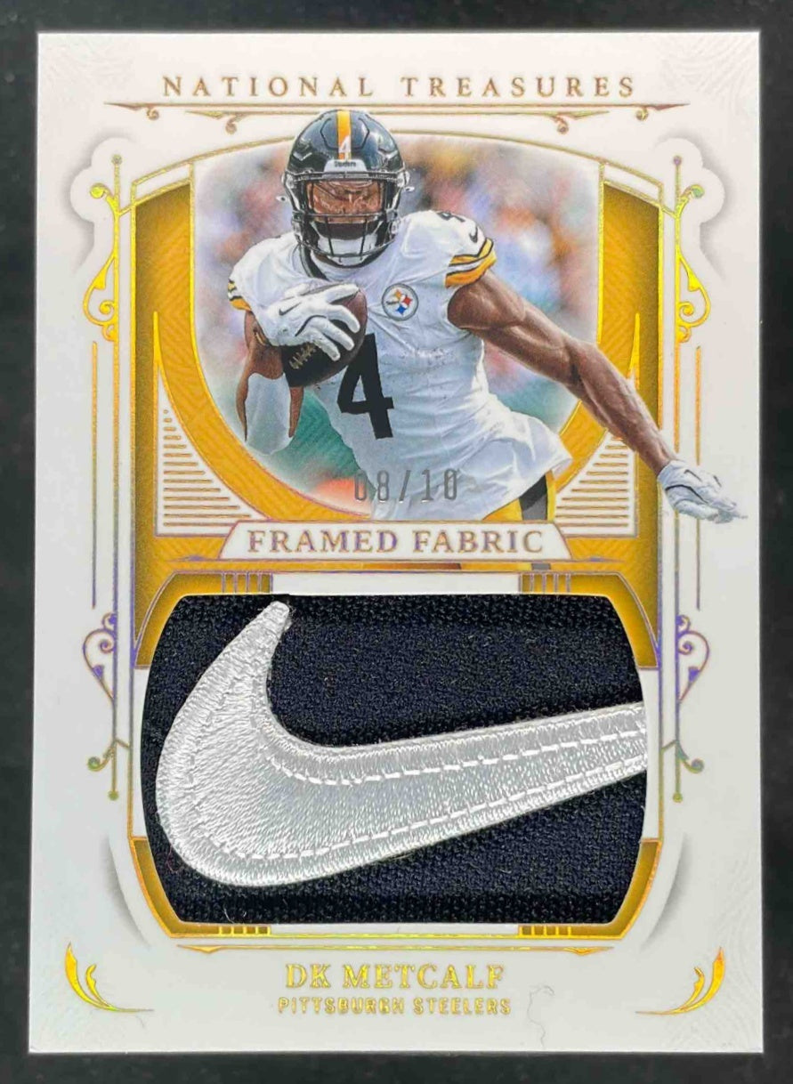 2025 Panini National Treasures Framed Fabric Holo Gold #FF-DKF DK Metcalf /10