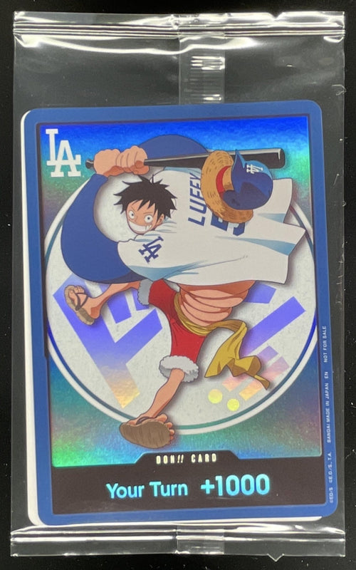 2026 One Piece LA Dodgers x One Piece Night Promo Don Card Monkey D Luffy Sealed