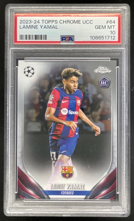 2023-24 Topps Chrome UEFA Club Competitions #64b Lamine Yamal SP VAR PSA 10