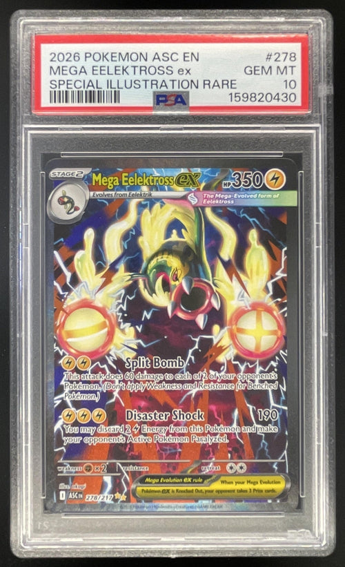 2026 Pokemon Ascended Heroes #278/217 Mega Eelektross ex Special Rare PSA 10