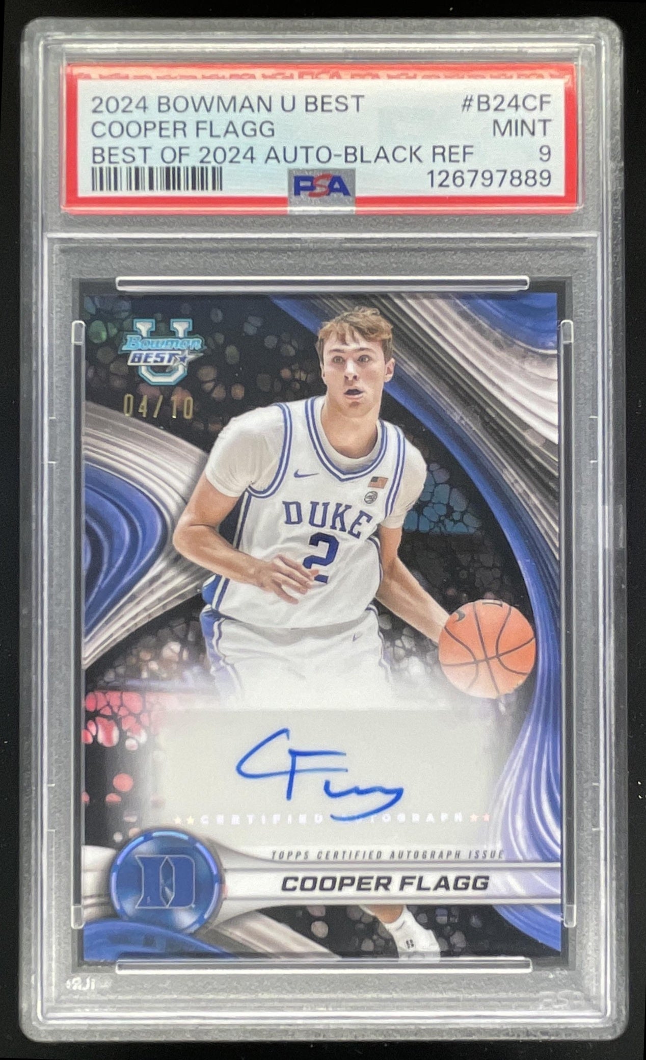 2024 Bowman's Best University Best of 2024 Black Cooper Flagg Auto /10 PSA 9