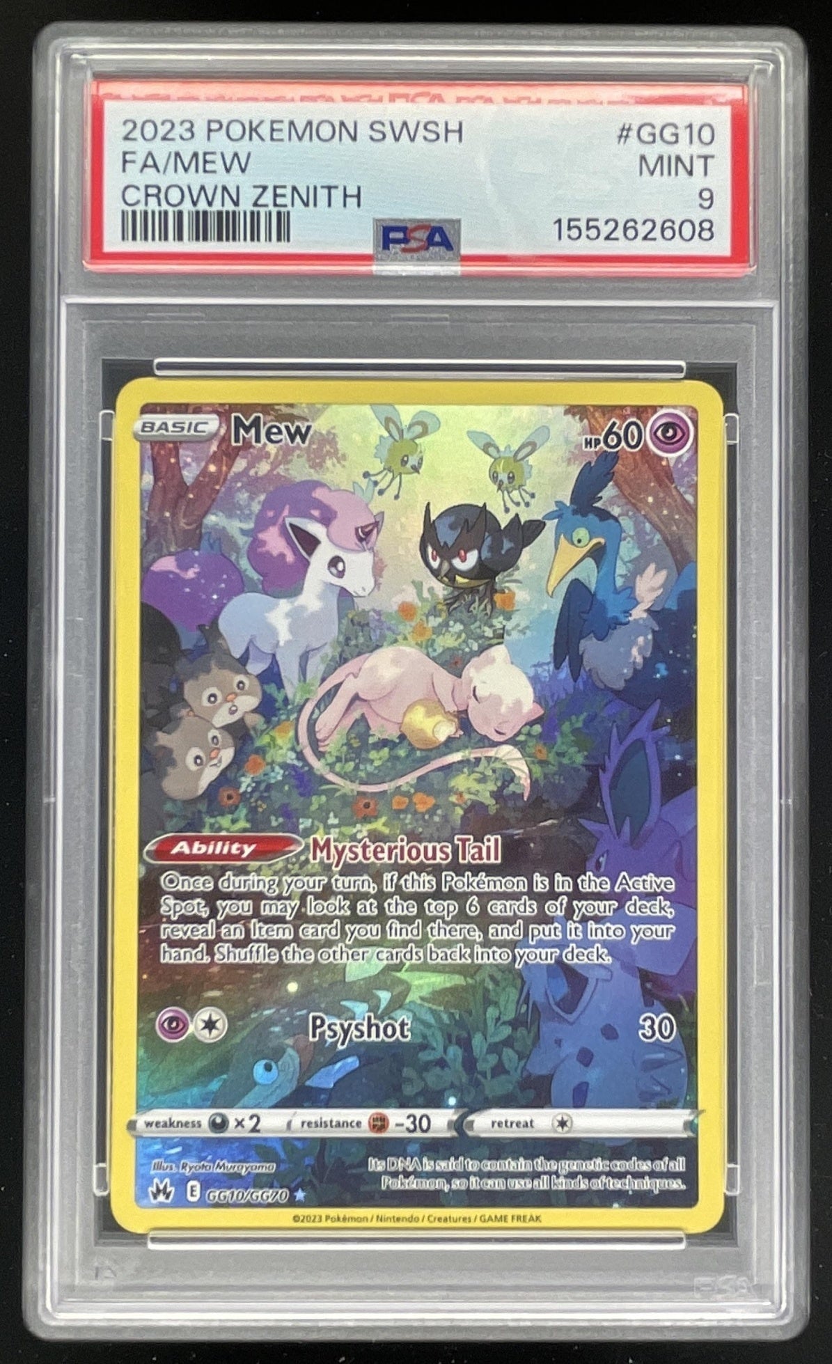 2023 Pokemon Sword & Shield Crown Zenith Galarian Gallery #GG10/GG70 Mew PSA 9