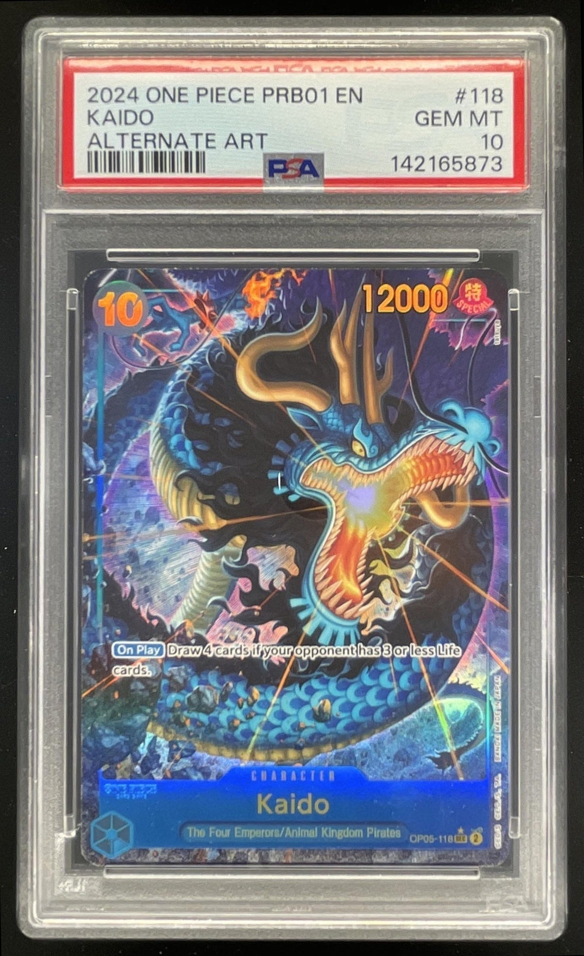2024 One Piece The Best Secret Rare #OP05-118 Kaido PSA 10