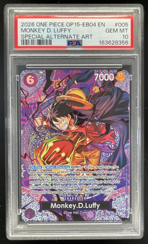 2026 One Piece Adventure Kami's Island Special #ST26-005 Monkey D. Luffy PSA 10
