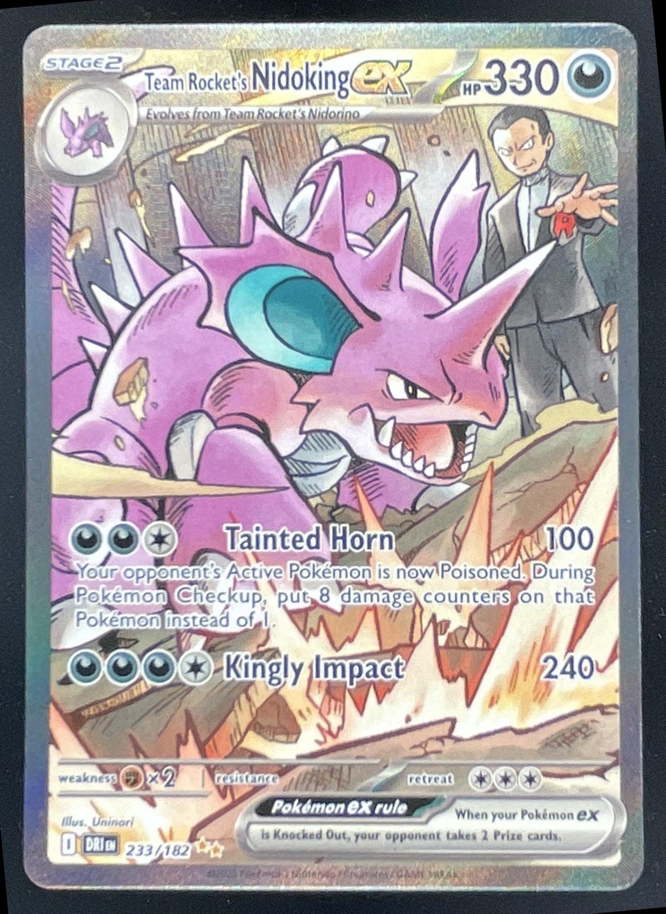 2025 Pokemon Destined Rivals #233/182 Team Rocket's Nidoking ex